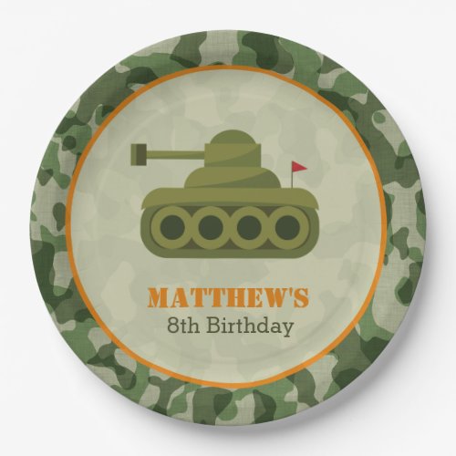 Army Paper Plates _ Boy Military Tank Birthday