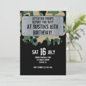 ARMY PARTY, Army Birthday Invitation, Army InvitE (Standing Front)