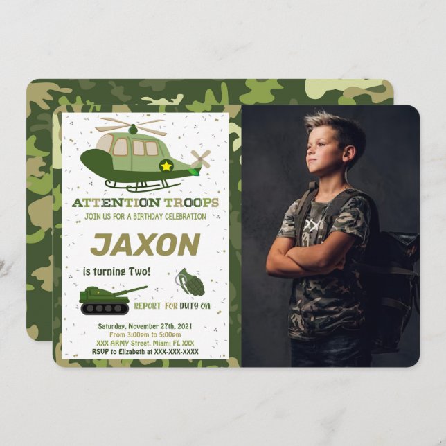 Army Photo Invitations (Front/Back)