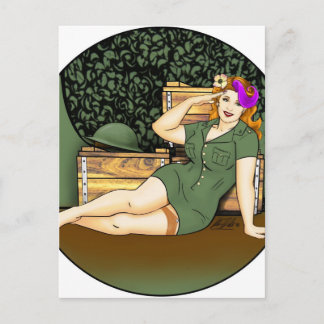 Army Pin-Up Postcard