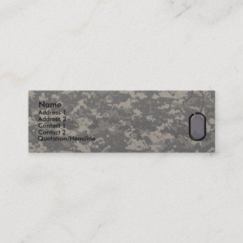 Army Profile Card Business Card Template
