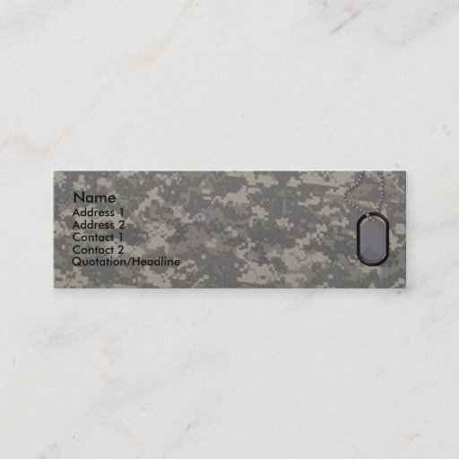 Customizable Army Profile Card Business Card Template