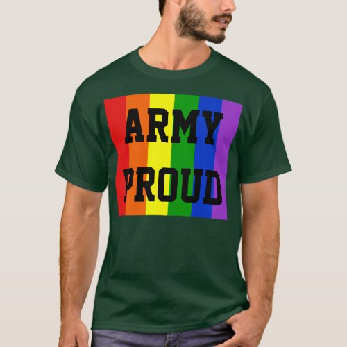 Army Proud Gay Rainbow Dark T_Shirt