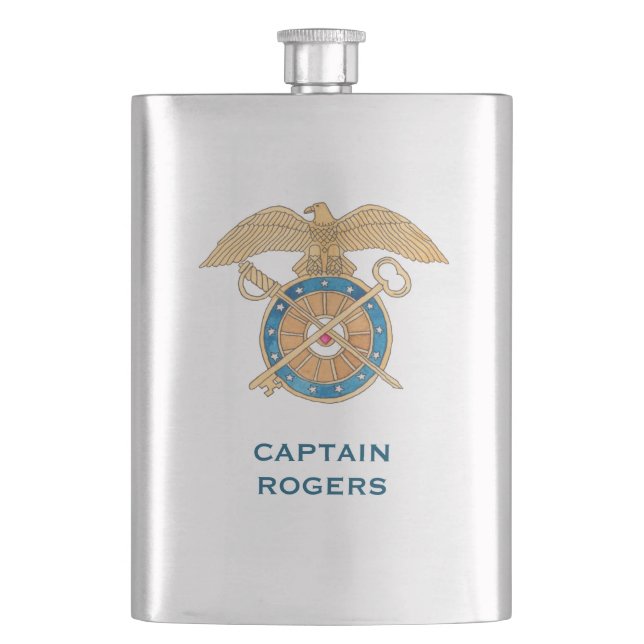 Army Quartermaster Promotion Change of Command Flask (Front)