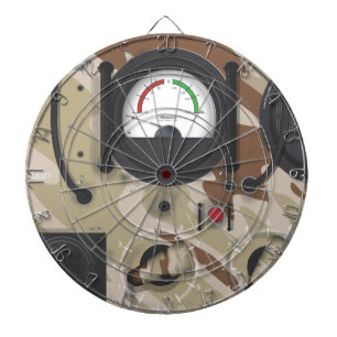 Army Radio desert camouflage. Dartboard With Darts