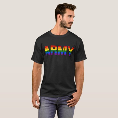 Army Rainbow LGBT Pride Military T_Shirt