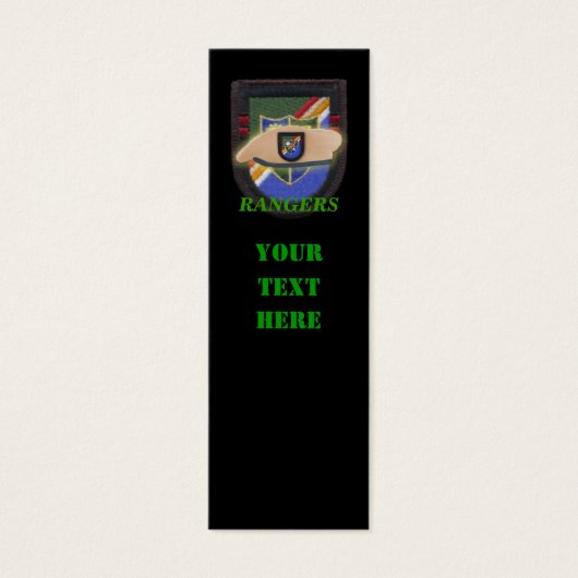 Army ranger 75th flash veteran patch bookmarkers (Front)