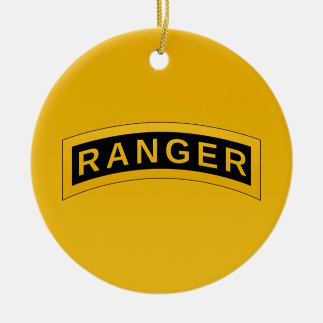 Army RANGER Military Symbol - back PERSONALIZED Ceramic Ornament (Front)