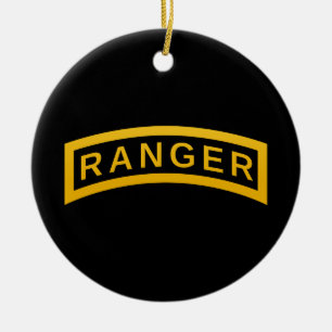 Army RANGER Military Symbol - back PERSONALIZED Ceramic Ornament