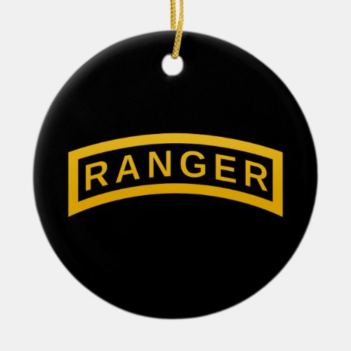 Army RANGER Military Symbol _ back PERSONALIZED Ceramic Ornament