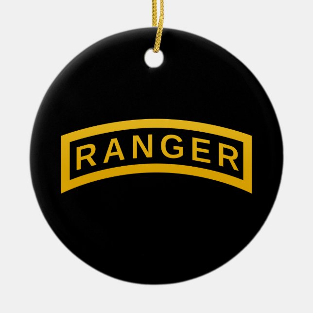 Army RANGER Military Symbol - back PERSONALIZED Ceramic Ornament (Front)