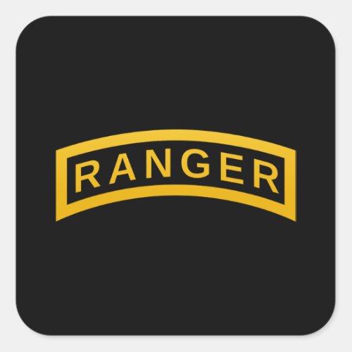 Army RANGER Military Symbol Text Design Square Sticker