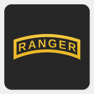 Army RANGER Military Symbol Text Design Square Sticker