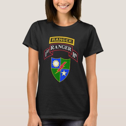 Army Ranger Patch 1st Ranger Battalion _ Scroll T T_Shirt
