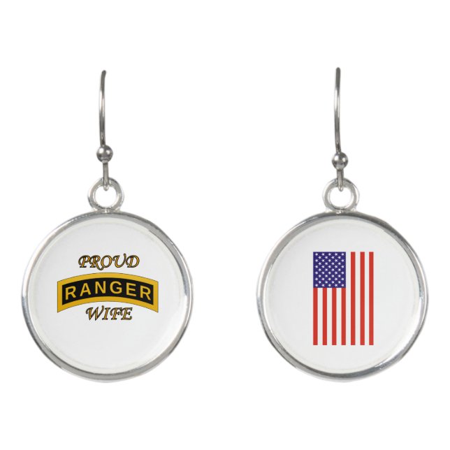 Army Ranger School - Proud Wife - Earrings (Front)