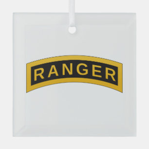 Army Ranger School Tab Glass Ornament