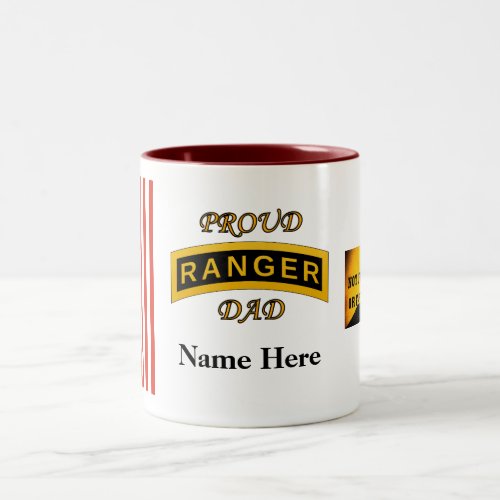 Army Ranger School Tab _ Proud Dad _ Two_Tone Mug