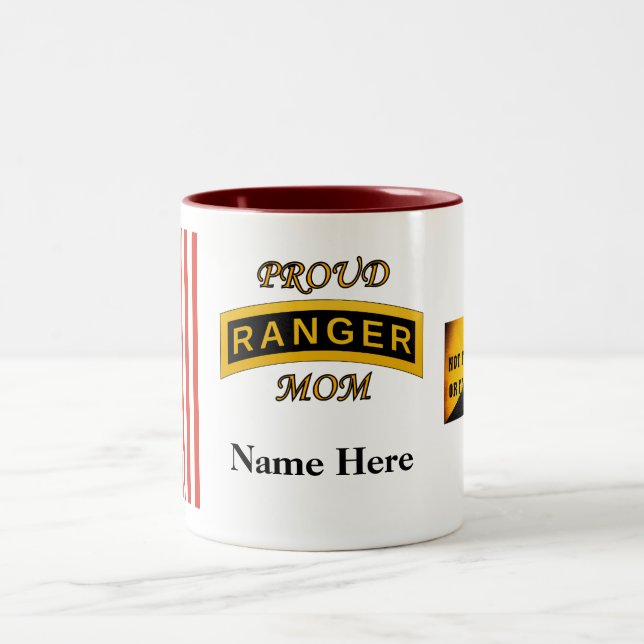 Army Ranger School Tab - Proud Mom - Two-Tone Mug (Center)