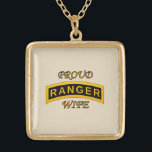 Army Ranger School Tab - Proud Wife - Necklace<br><div class="desc">Ranger School is the Army's toughest course and the premier small unit tactics and leadership school . . . a mentally and physically challenging school that develops functional skills directly related to units whose mission is to engage the enemy in close combat and direct fire battle. . . . [Upon...</div>