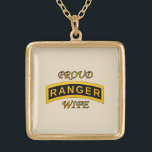 Army Ranger School Tab - Proud Wife - Necklace<br><div class="desc">Ranger School is the Army's toughest course and the premier small unit tactics and leadership school . . . a mentally and physically challenging school that develops functional skills directly related to units whose mission is to engage the enemy in close combat and direct fire battle. . . . [Upon...</div>