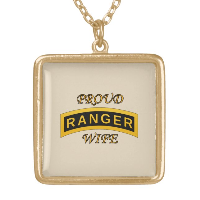 Army Ranger School Tab - Proud Wife - Necklace (Front)
