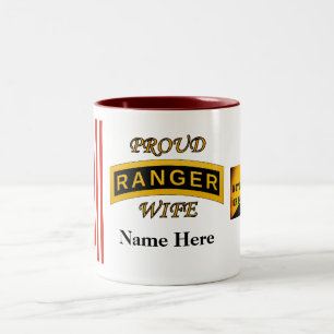 Army Ranger School Tab - Proud Wife - Two-Tone Mug