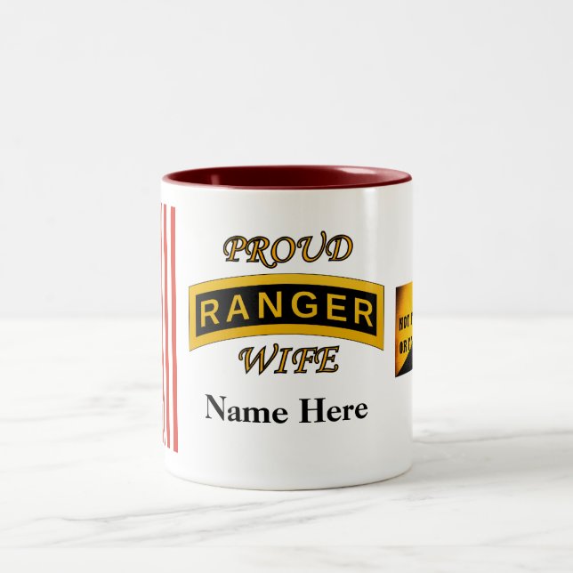 Army Ranger School Tab - Proud Wife - Two-Tone Mug (Center)