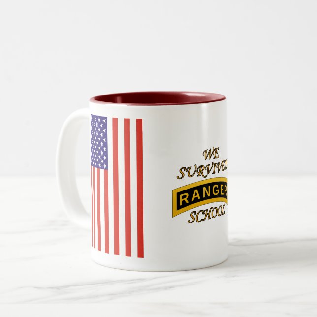 Army Ranger School Tab - We Survived -Two-Tone Mug (Front Left)