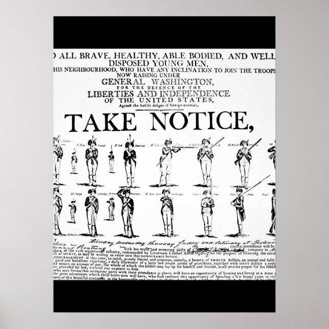 Army recruiting notice used during the period of t poster (Front)