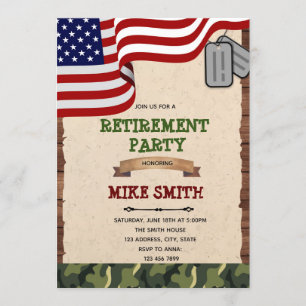 Army retirement party invitation