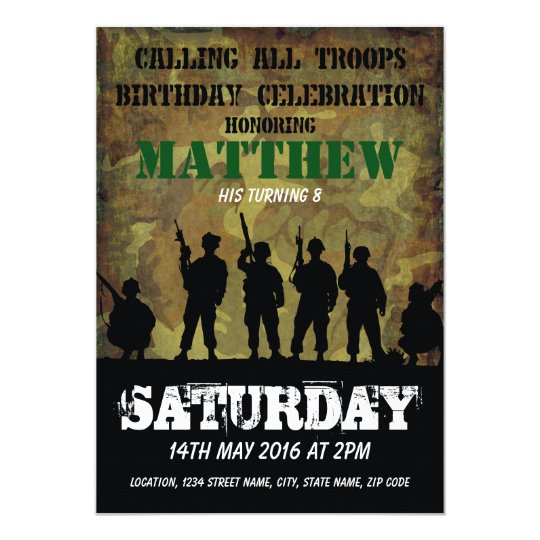 camouflage invitation