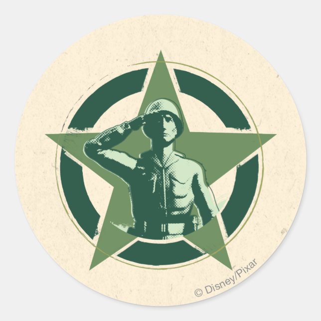 Army Sarge Salutes Classic Round Sticker (Front)