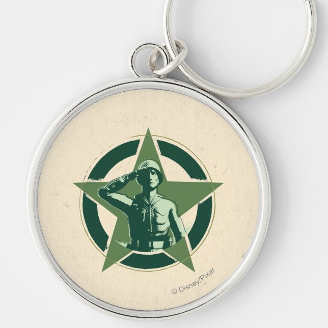 Army Sarge Salutes Keychain (Front)