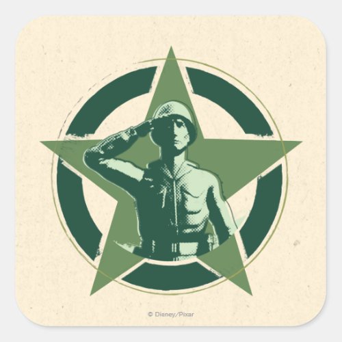 Army Sarge Salutes Square Sticker