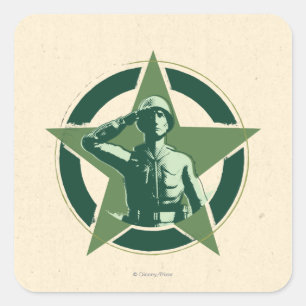 Army Sarge Salutes Square Sticker