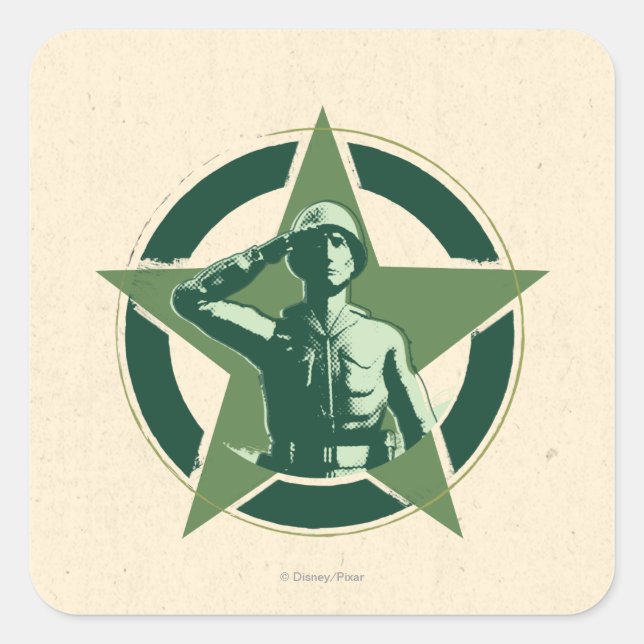 Army Sarge Salutes Square Sticker (Front)