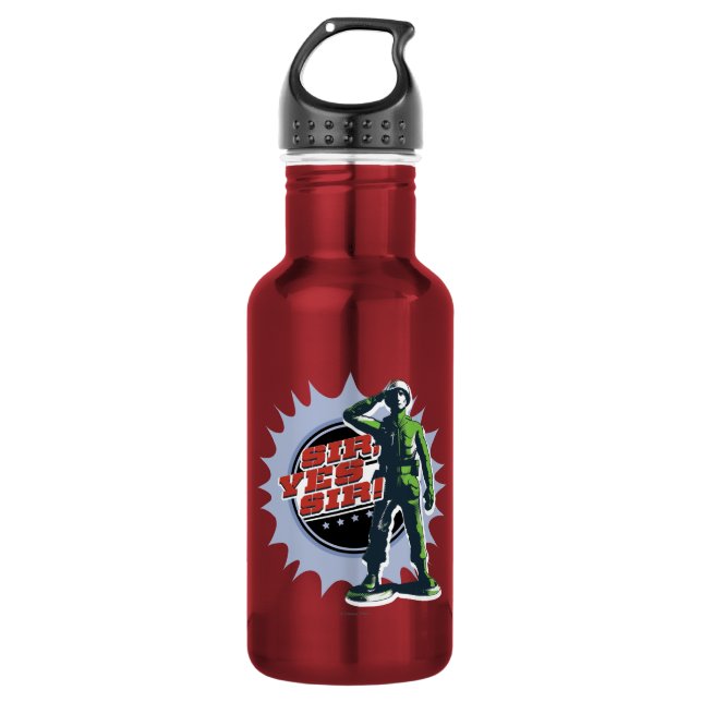 Army Sarge: Sir, Yes Sir! Stainless Steel Water Bottle (Front)