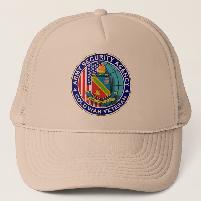 Army Security Agency & DLI Cold War Veteran 1 Trucker Hat (Front)