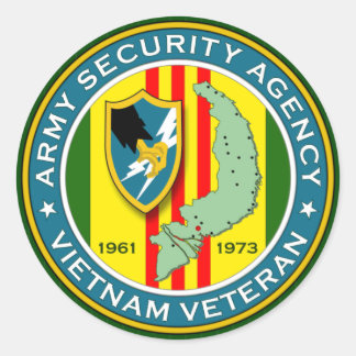 Army Security Agency Vietnam Veteran Classic Round Sticker