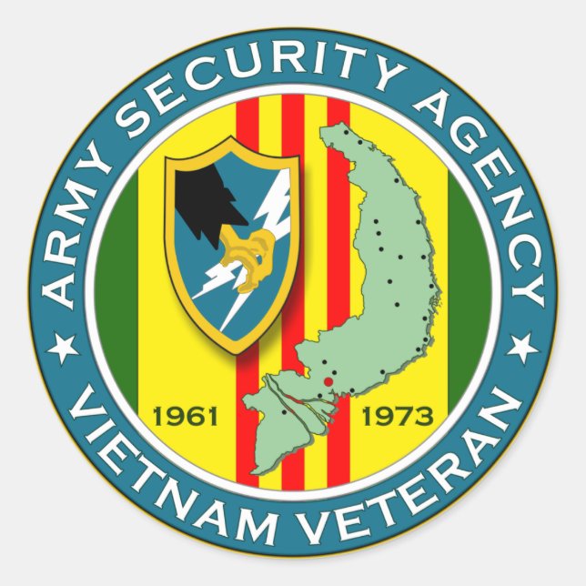Army Security Agency - Vietnam Veteran Classic Round Sticker (Front)