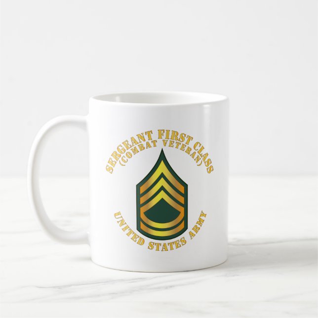 Army - Sergeant First Class - SFC - Combat Veteran Coffee Mug (Left)