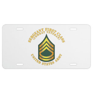 Army - Sergeant First Class - SFC - Combat Veteran License Plate