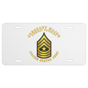 Army - Sergeant Major - SGM - Combat Veteran License Plate