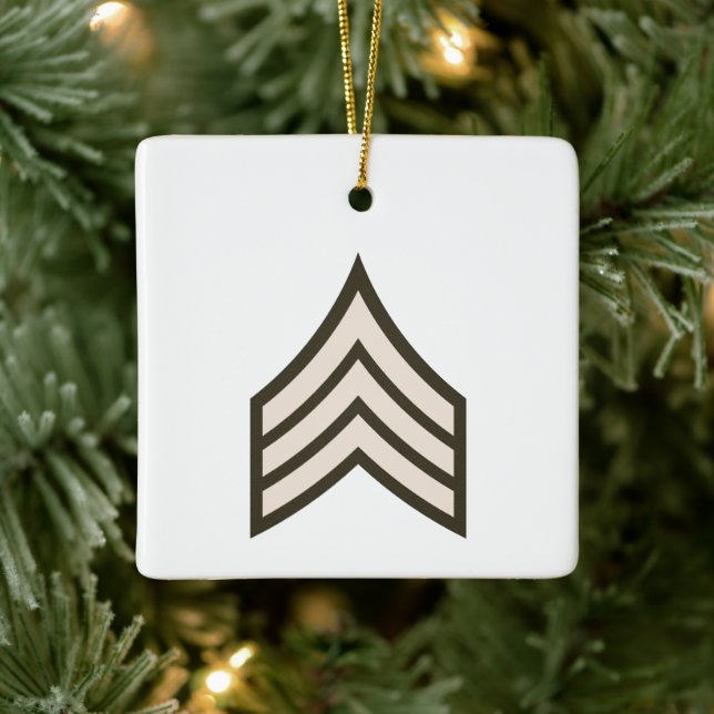 Army Sergeant rank Ceramic Ornament (Tree)