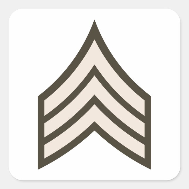 Army Sergeant rank Square Sticker (Front)
