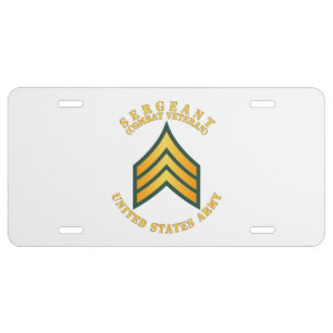 Army - Sergeant - SGT - Combat Veteran License Plate