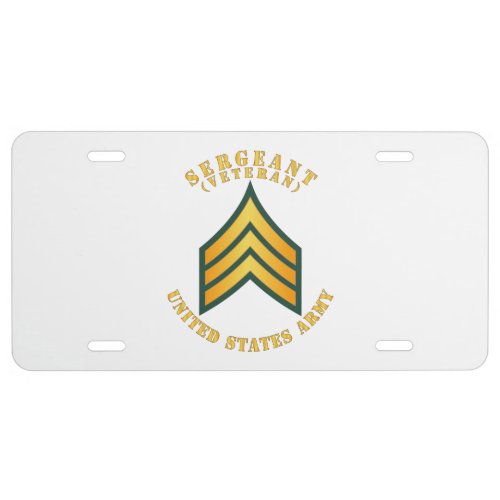 Army _ Sergeant _ SGT _ Veteran License Plate