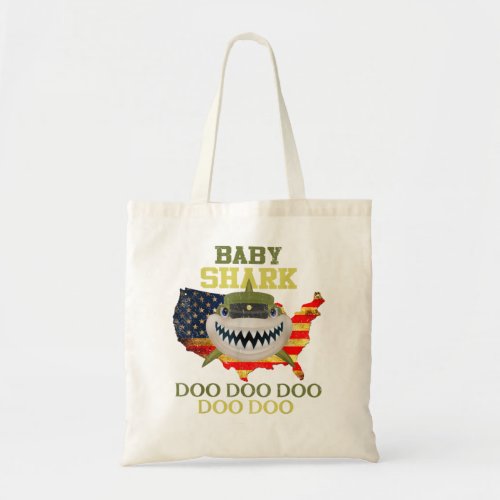 Army Shark Baby Gift Lover Shirts Veterans Day  Tote Bag
