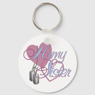 Army Sister Hearts N Dog Tags Keychain