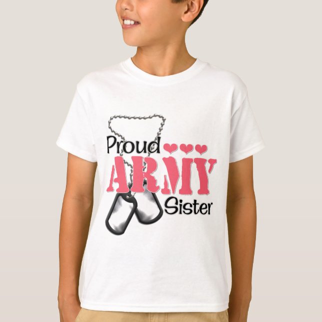 Army Sister Hearts T-Shirt (Front)